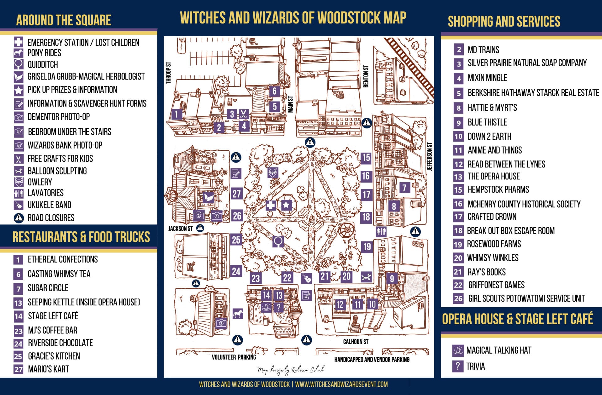 Witches and Wizards of Woodstock Map