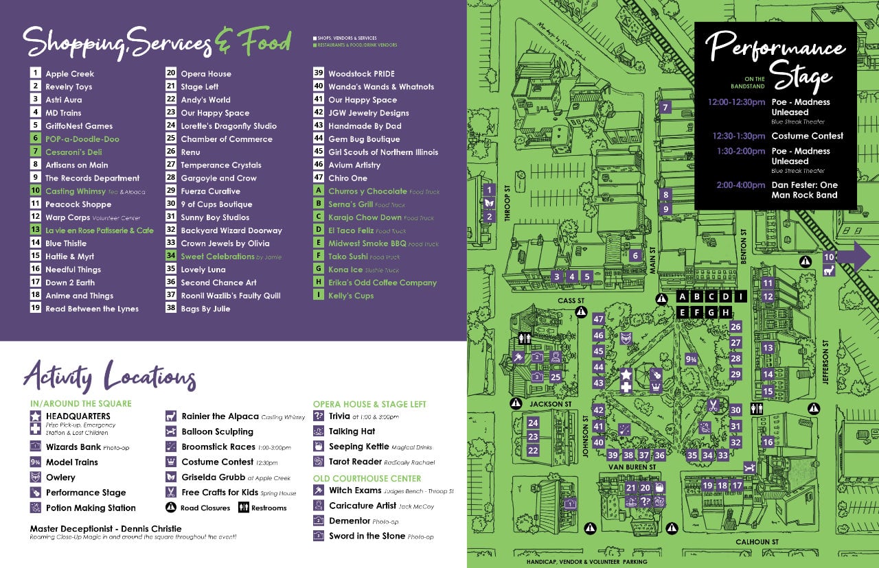 Witches and Wizards of Woodstock Map - Click to Download a PDF